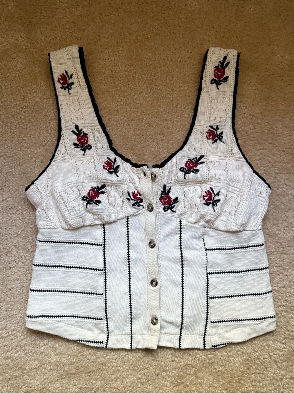 Free People Rose Bud Knit Top